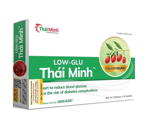 Viên uống hỗ trợ giảm đường huyết, giảm nguy cơ biến chứng do tiểu đường LOW-GLU Thái Minh (2 vỉ x 10 viên/hộp)